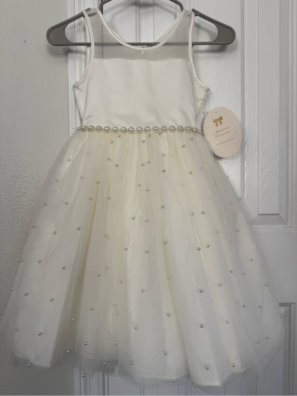 American Princess Ivory and Pearl Tulle Party Dress